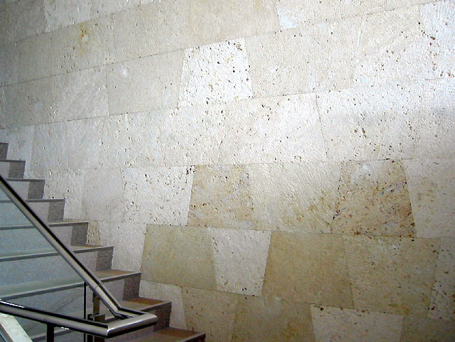 琉球石灰岩ドットコム − 琉球石灰岩施工例 01屋内壁